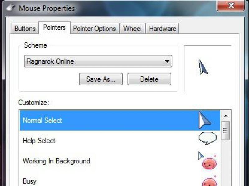 Установка новых курсоров в Windows Как поставить указатель мыши на windows 7